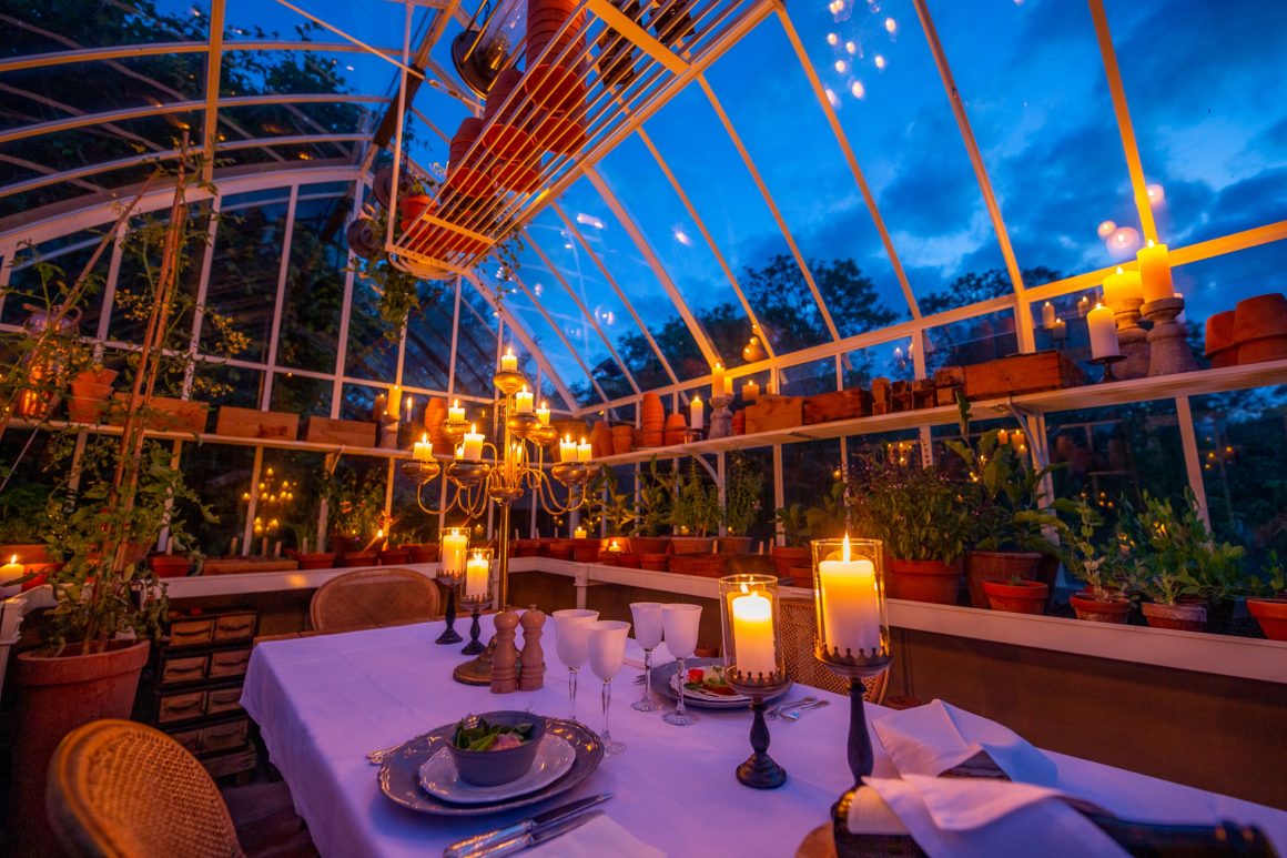 Restaurant et sa verrière au Domaine d'Ablon