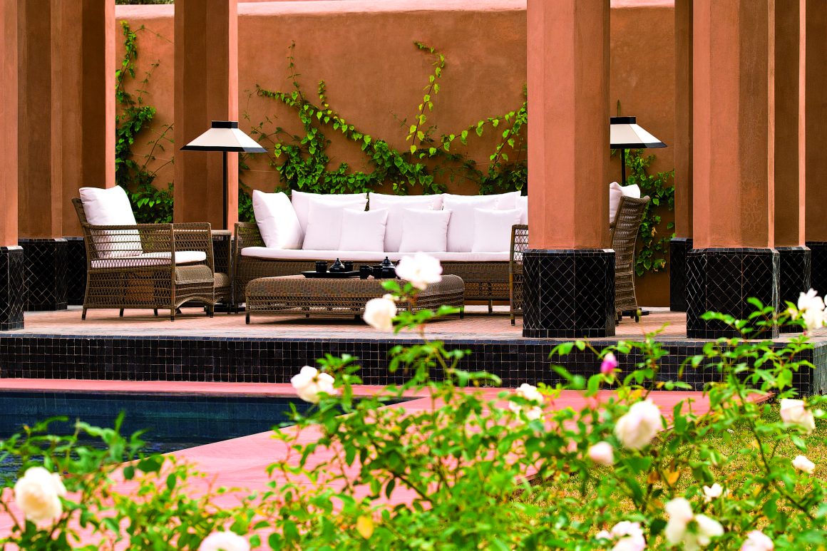 Jardin privé avec piscine au Selman Marrakech