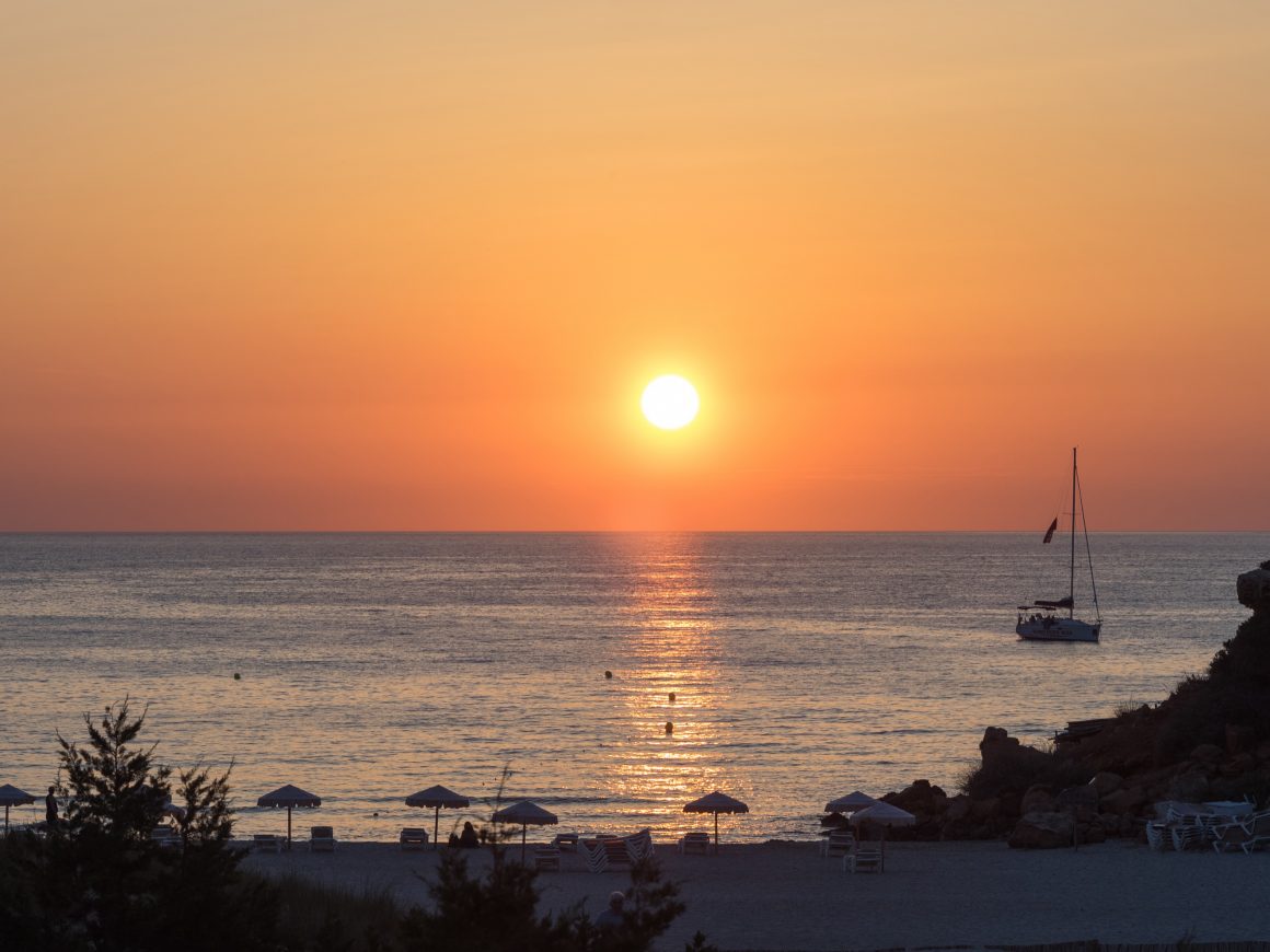 Coucher de soleil sur Cala Saona
