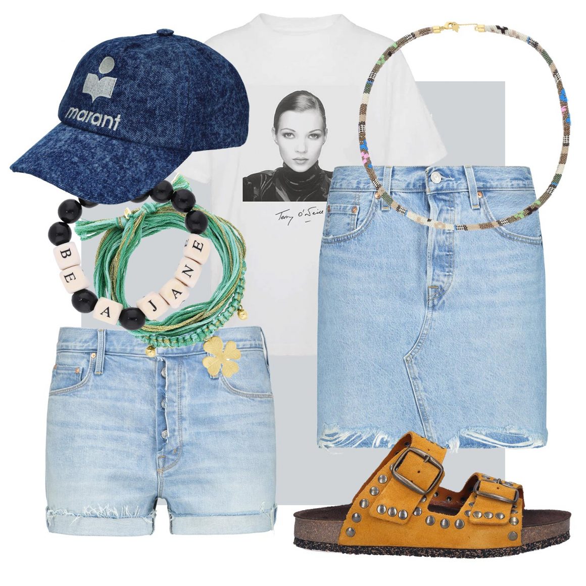 Sélection d'articles à porter avec le tee-shirt Kate Moss x Anine Bing