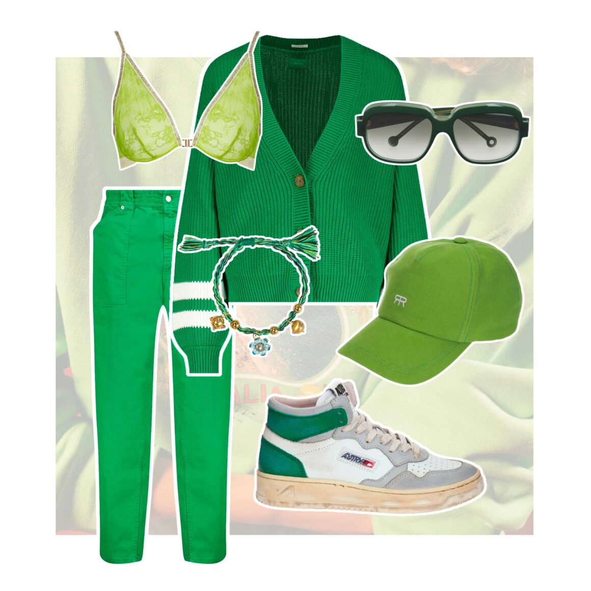 Idée de total look vert par Jane de Boy