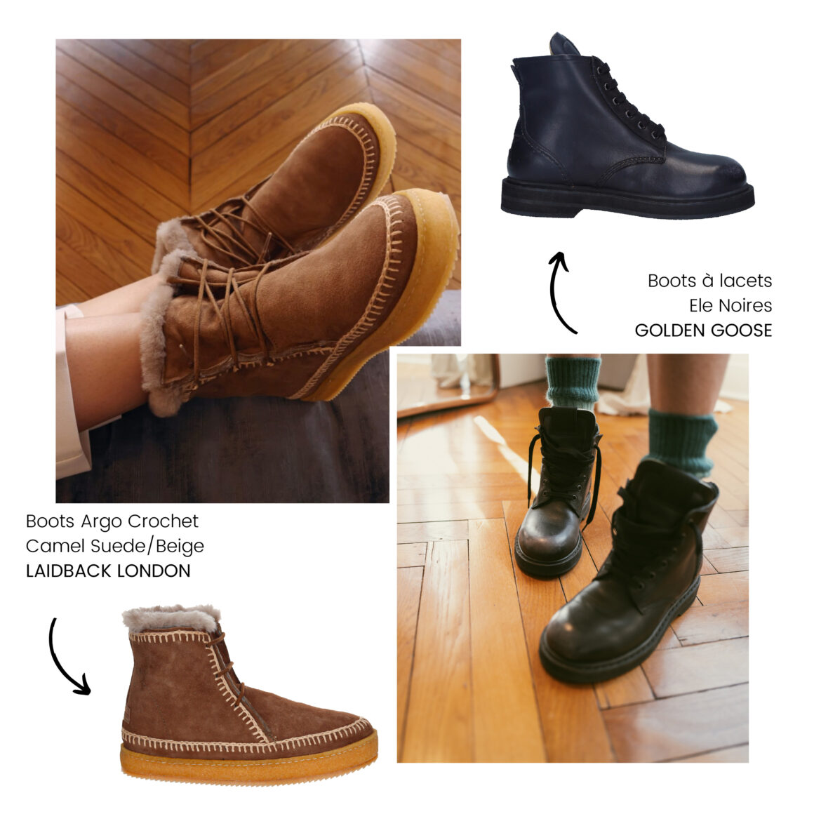 Boots Laidback London et Golden Goose